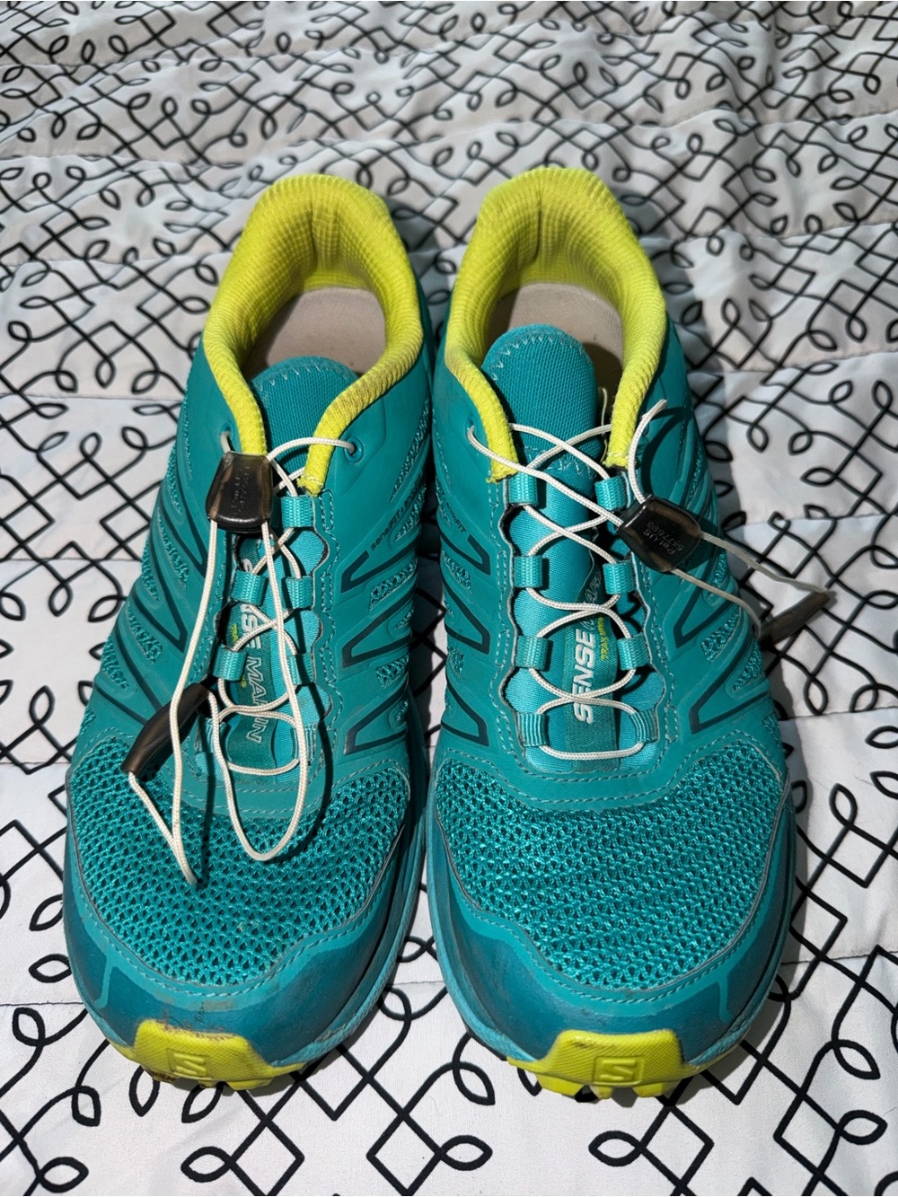 Salomon Sense Marin Trail Running Shoe Wmn Deep Peacock Blue/Ceramic/Lime Punch.